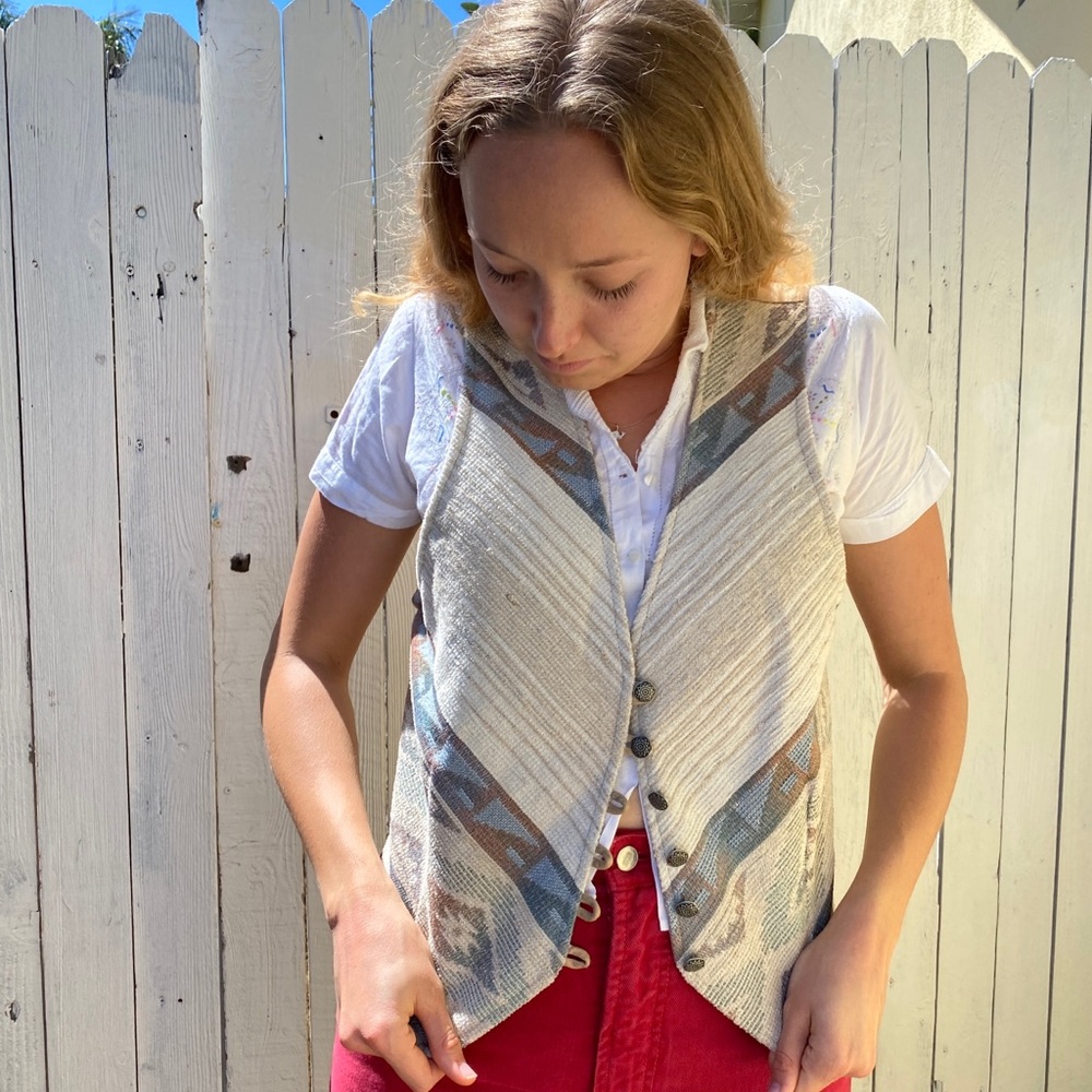 1980’s Vintage Roper Western Aztec Vest Jacket Top
